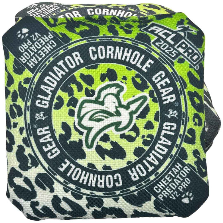 Gladiator Cheetah Predator 2025 Cornhole Bags ACL Pro Predator Crocodile Green