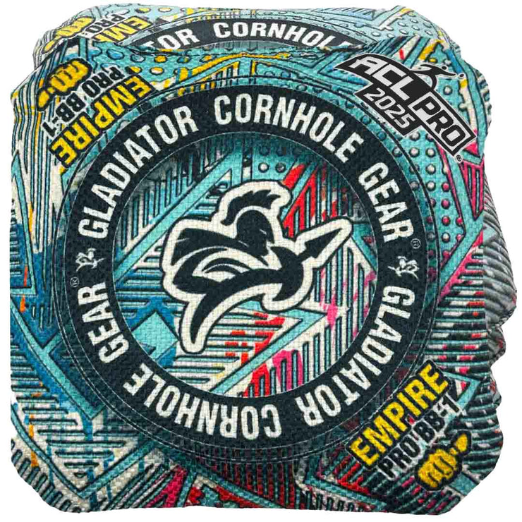 ACL Approved Stick and Slick Cornhole Bags Gladiator Empire BB-1 Terror Teal