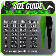 Team Gladiator Color Clash Women's Leggings Size Guide