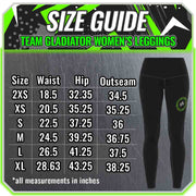 Team Gladiator Women's Flex High Waist Cornhole Leggings Size Guide