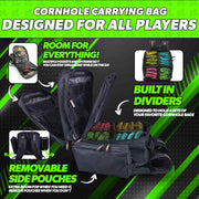 Gladiator Battle Bag Cornhole Backpack for Bags Green - Gladiator Cornhole Gear