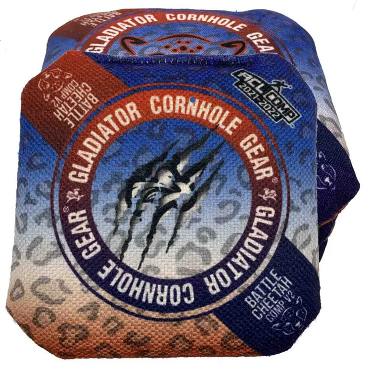 Regulation Cornhole Bags Approved by ACL Gladiator Battle Cheetah Comp 2022 Patriot Red White and Blue