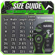 Gladiator Cornhole Gear Alternate Team Jersey Customized Sizing Chart