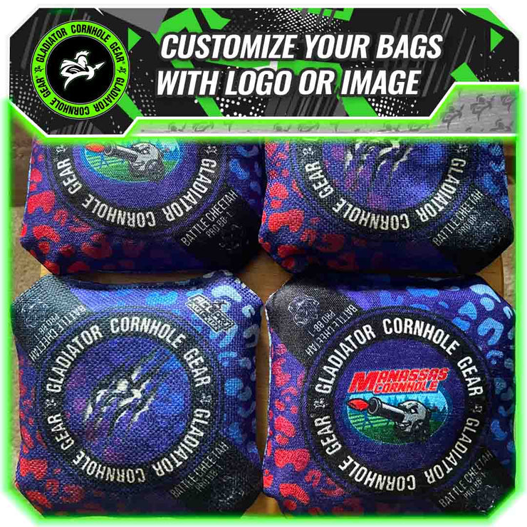 ACL Pro Cornhole Bags Gladiator Battle Cheetah Pro Player Custom Option