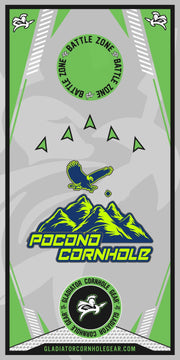 Mini Board set with 8 bags - Pocono mini Board Design with Bags - Gladiator Cornhole Gear