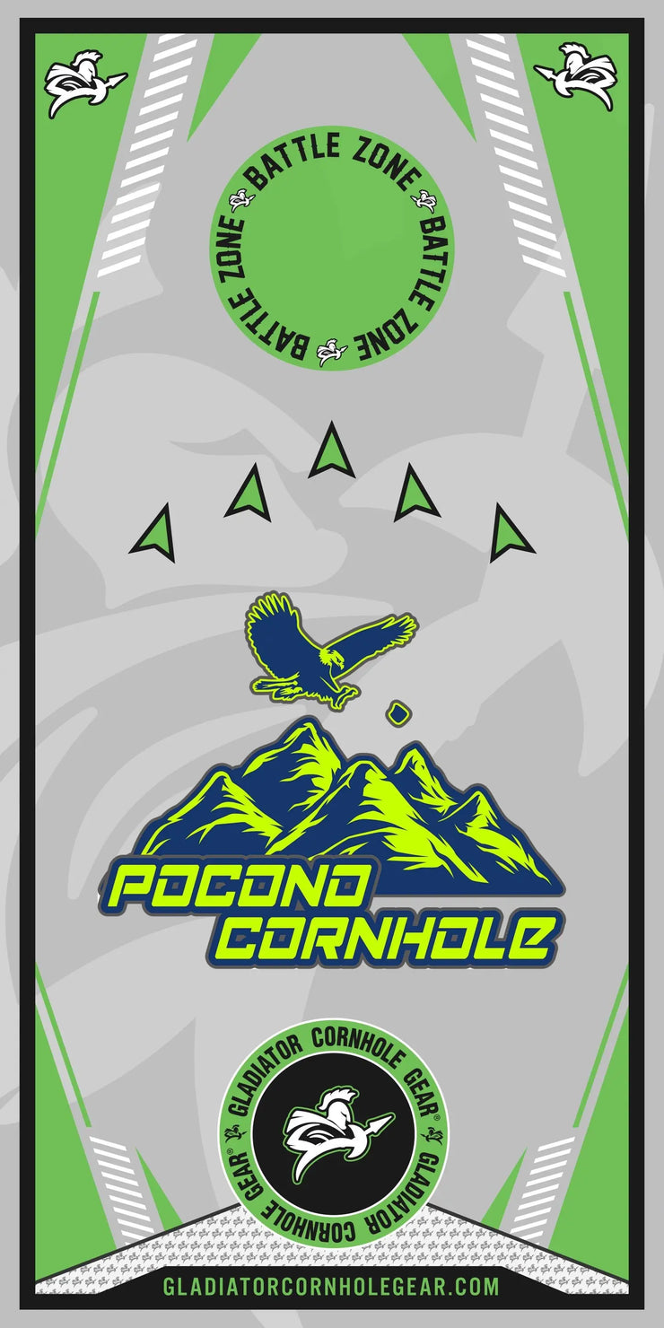 Mini Board set with 8 bags - Pocono mini Board Design with Bags - Gladiator Cornhole Gear