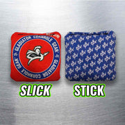 Cornhole Mini Bags Front Slick and Back Stick Red and Blue
