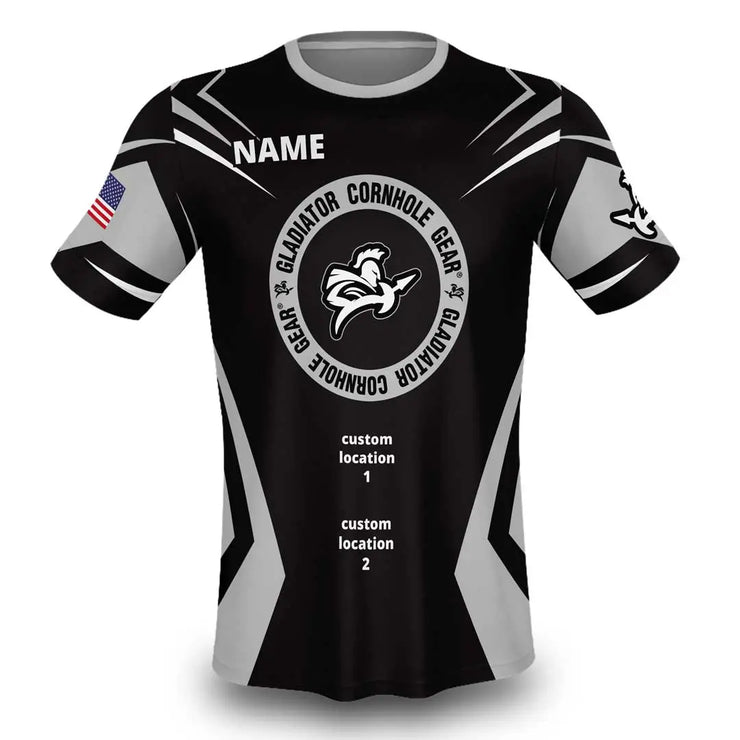Cornhole Jersey With Custom Options Worn By ACL Pros Cool Grey
