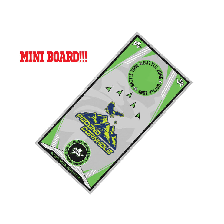Mini Board set with 8 bags - Pocono mini Board Design with Bags - Gladiator Cornhole Gear
