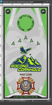 Mini Board set with 8 bags - Pocono mini Board Design with Bags - Gladiator Cornhole Gear